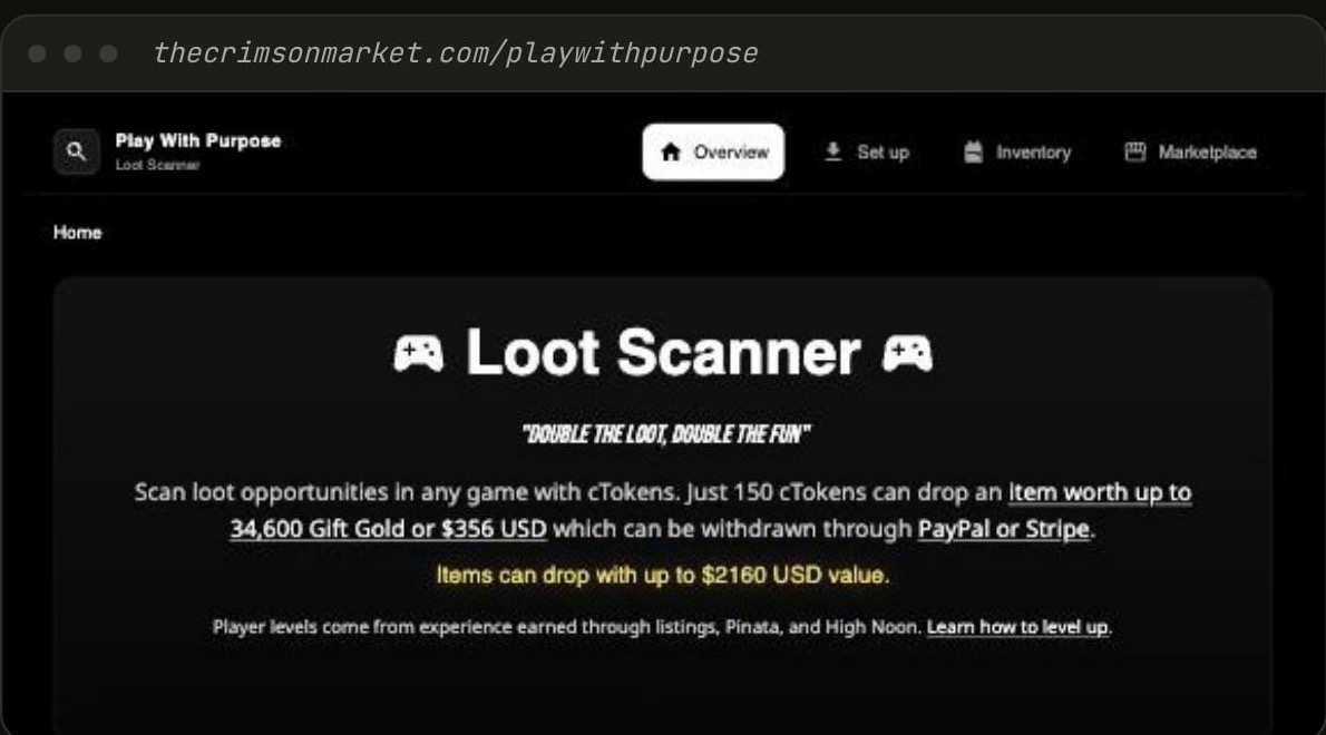 The Crimson Market Loot Scanner product